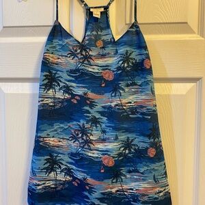 J. Crew Tropical Blue and Orange Dress